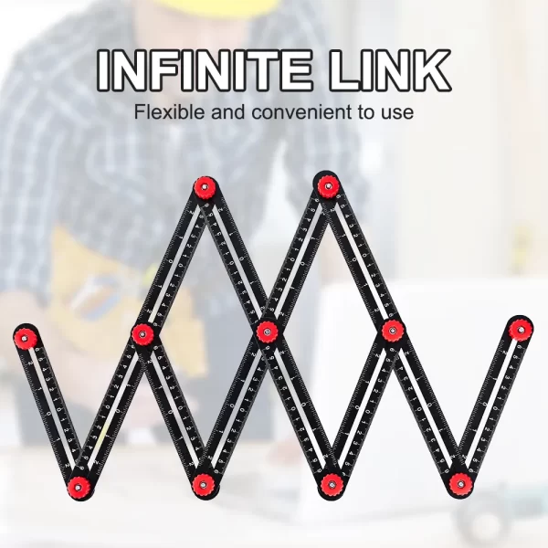 Aluminum Alloy Multi Angle Ruler Finder Measure Ruler with 2 Drill - অ্যালুমিনিয়াম মাল্টি-অ্যাঙ্গেল রুলার