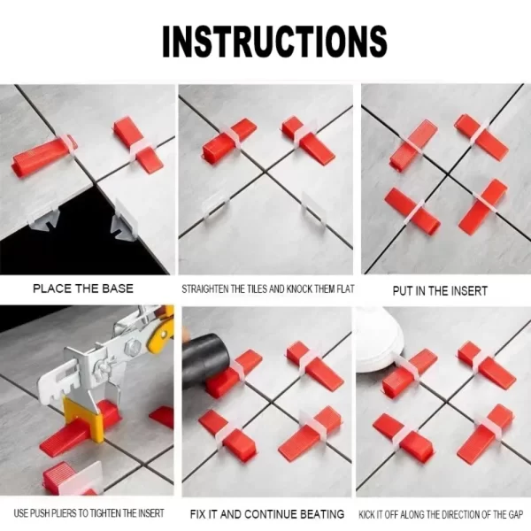 Tile Leveling System100/200pcs Set, 2mm, Plier & Spacers - টাইল লেভেলিং সিস্টেম
